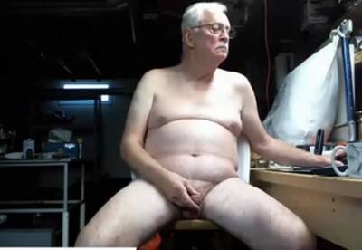 Grandpa Nudist Wanking His Uncut Cock - pornoxo.com