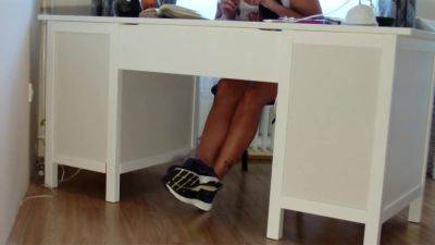 Footjob under her desk by Foot Girls - hotmovs.com