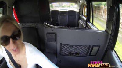 Rebecca More - Rebecca More enjoys public threesome with UK Salesmen in a fake taxi - sexu.com - Britain