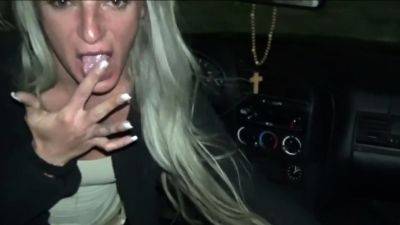 Blowjob in the car in a public parking lot - drtuber - Germany